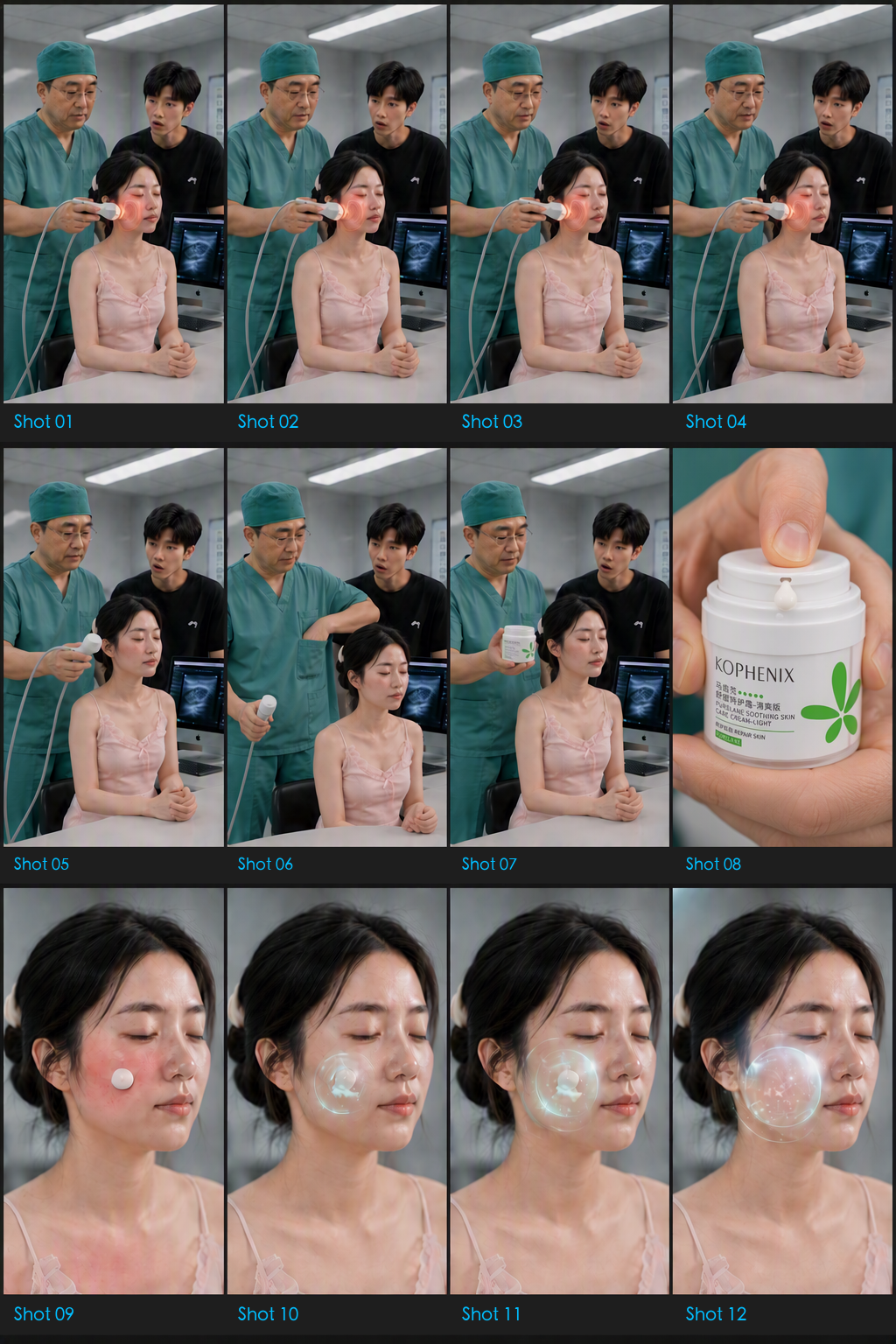 从口袋拿出产品并增加挤产品特写的最终分镜